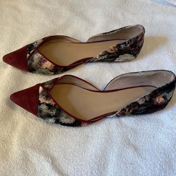 Anthropologie Floral Velvet Pointed D’Orsay Flats - Size 8 - Picture 2 of 9